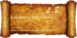 Landherr Sándor névjegykártya