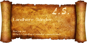 Landherr Sándor névjegykártya