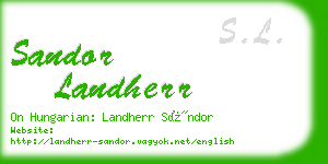 sandor landherr business card